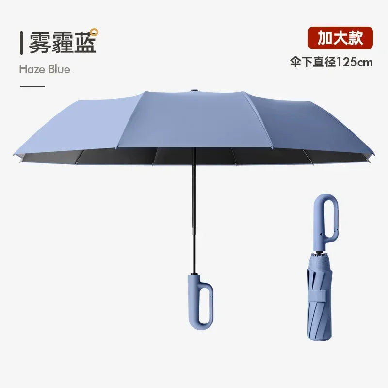 rotection Folding Men's Umbrella Buckle Rain