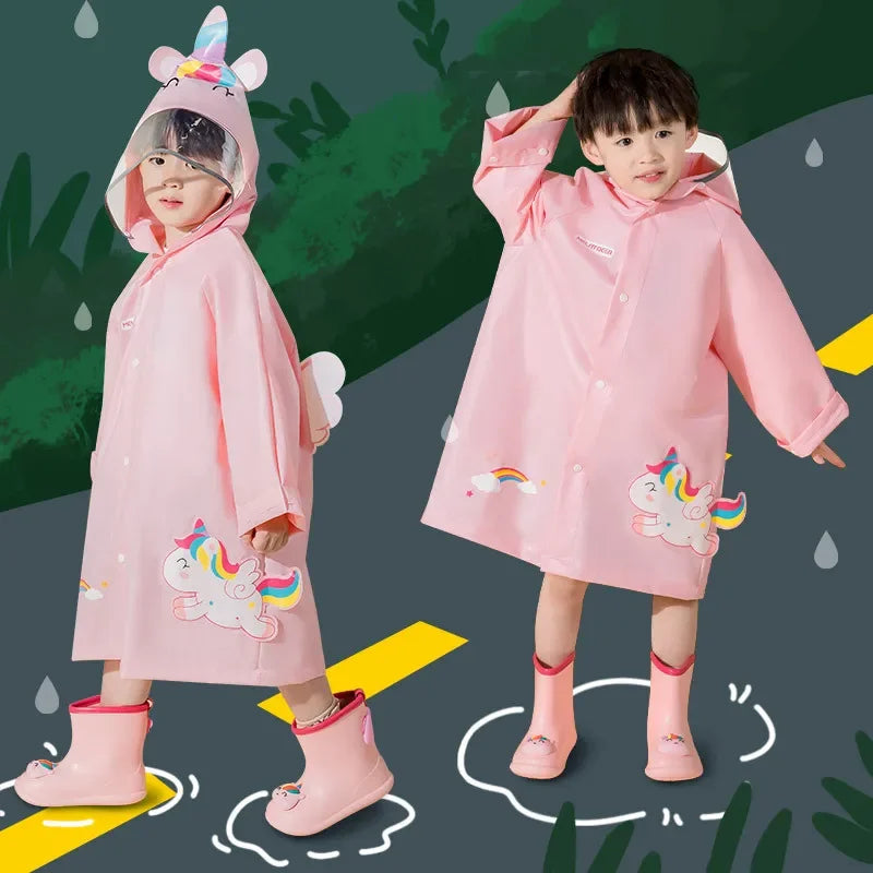 Kids Cartoon Animal Raincoat - Waterproof Baby