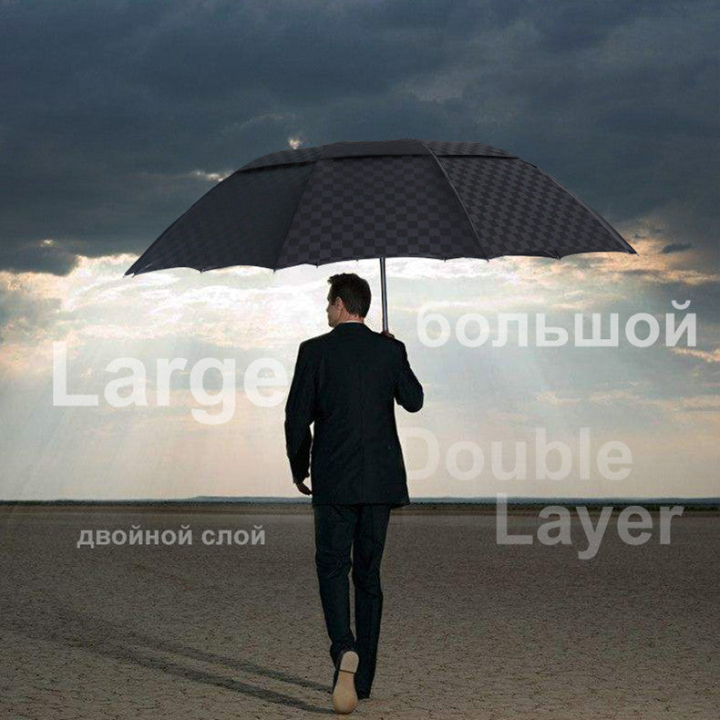 Double Layer Big Grid Umbrella