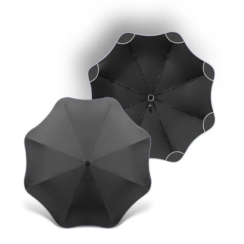 Reflective Edge Three-Fold Umbrella