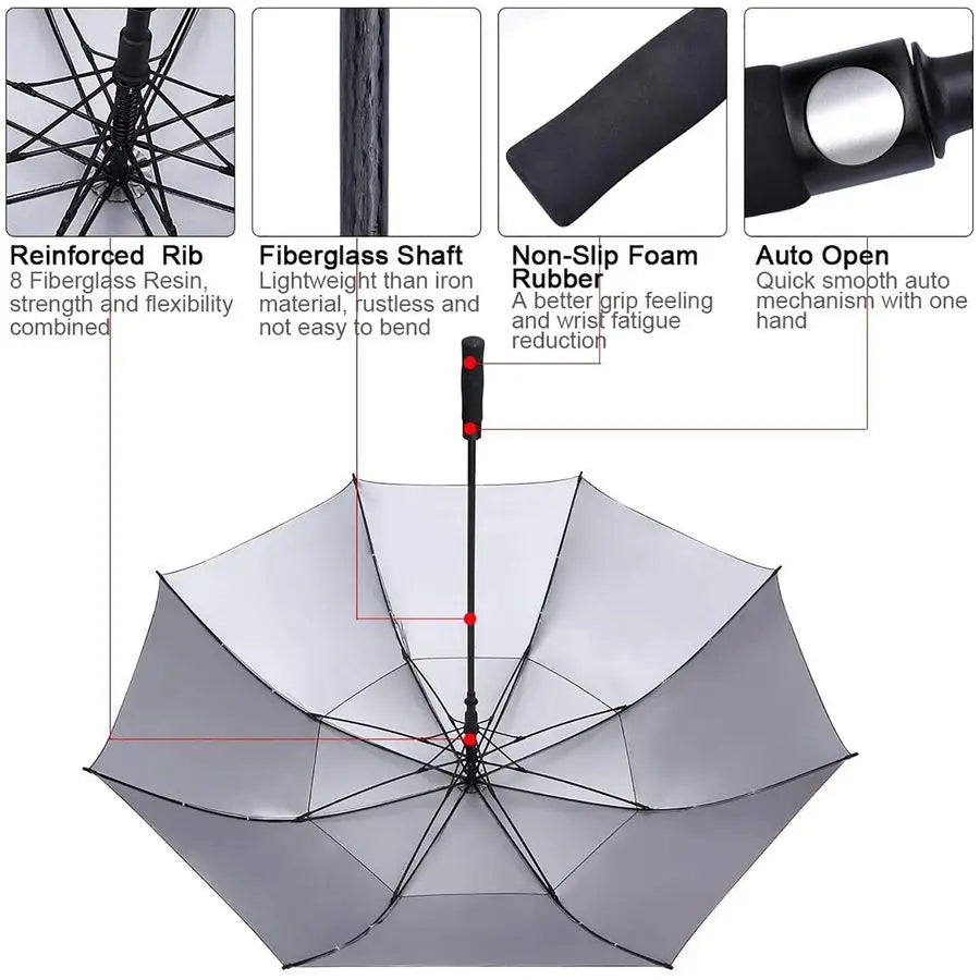 Extra Large Golf Umbrella with Double Canopy