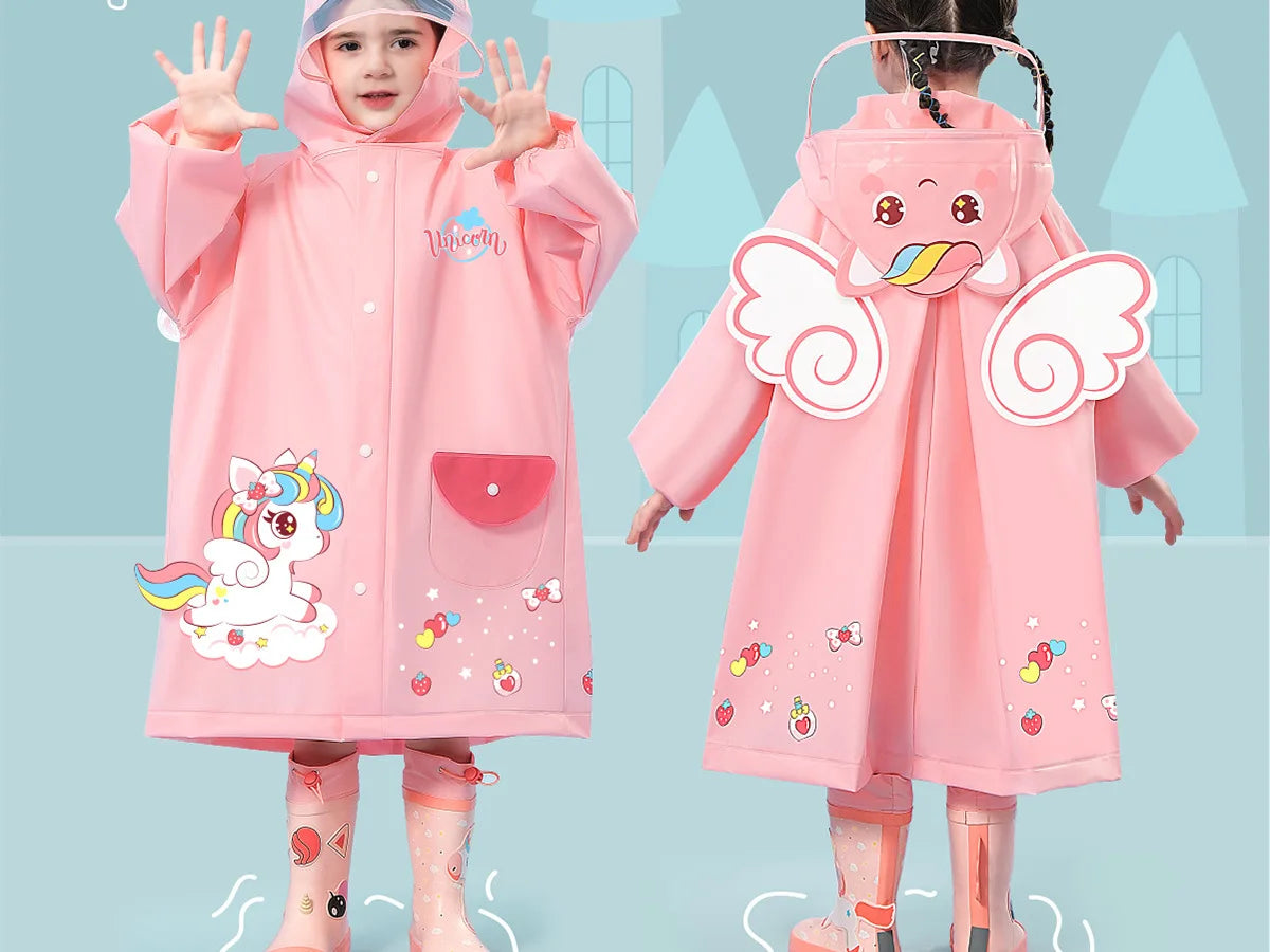 Cute Kids Raincoat - Waterproof Dinosaur