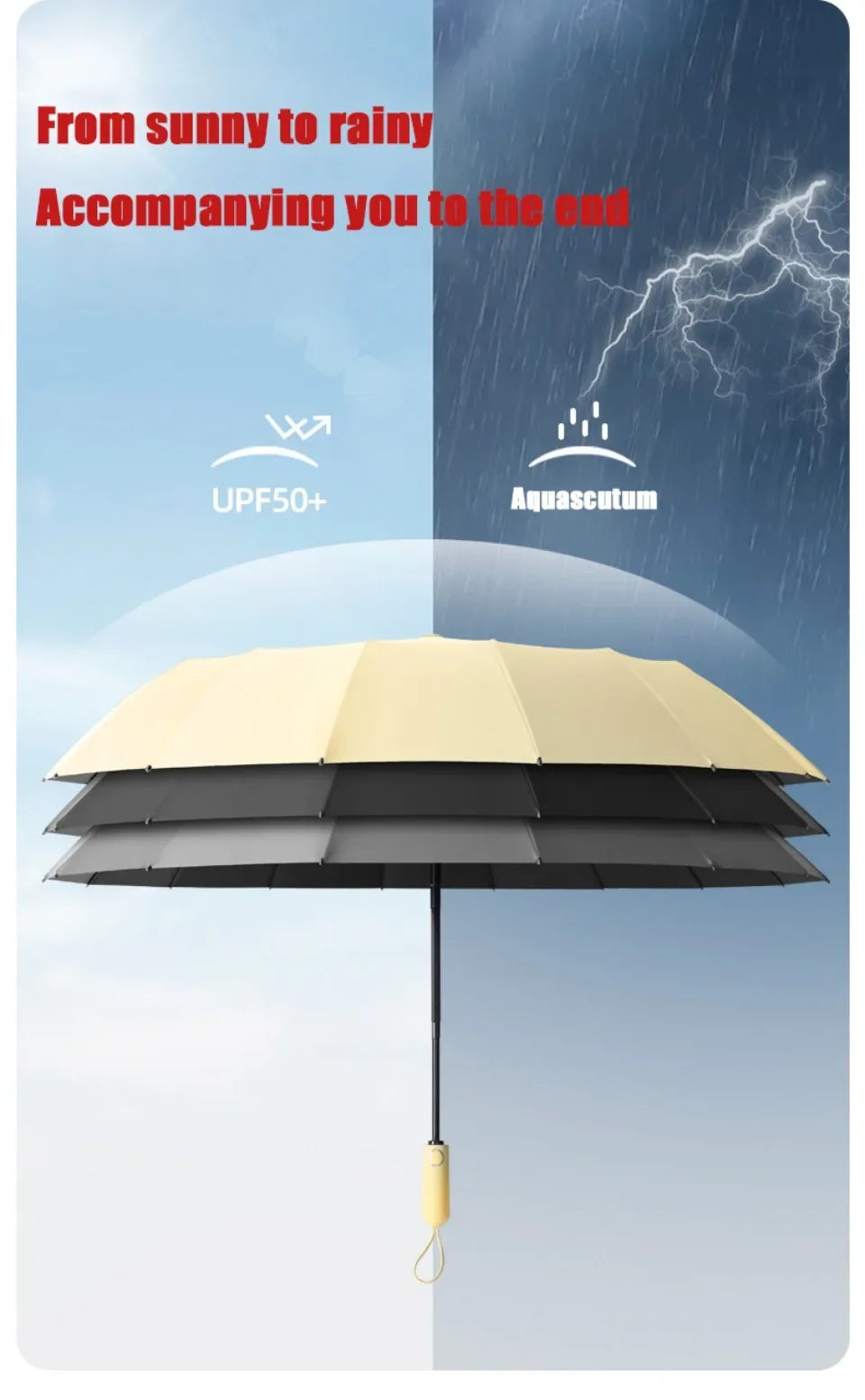 Bone Windproof Folding Umbrella