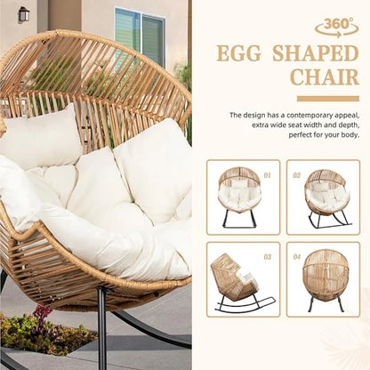 Wicker Egg Chair - PE Rattan with Cushion