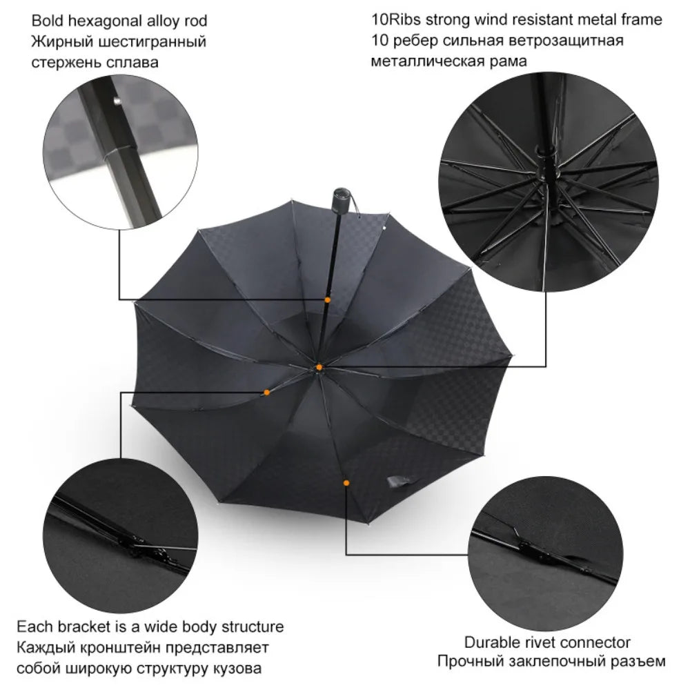 Double Layer Big Grid Umbrella