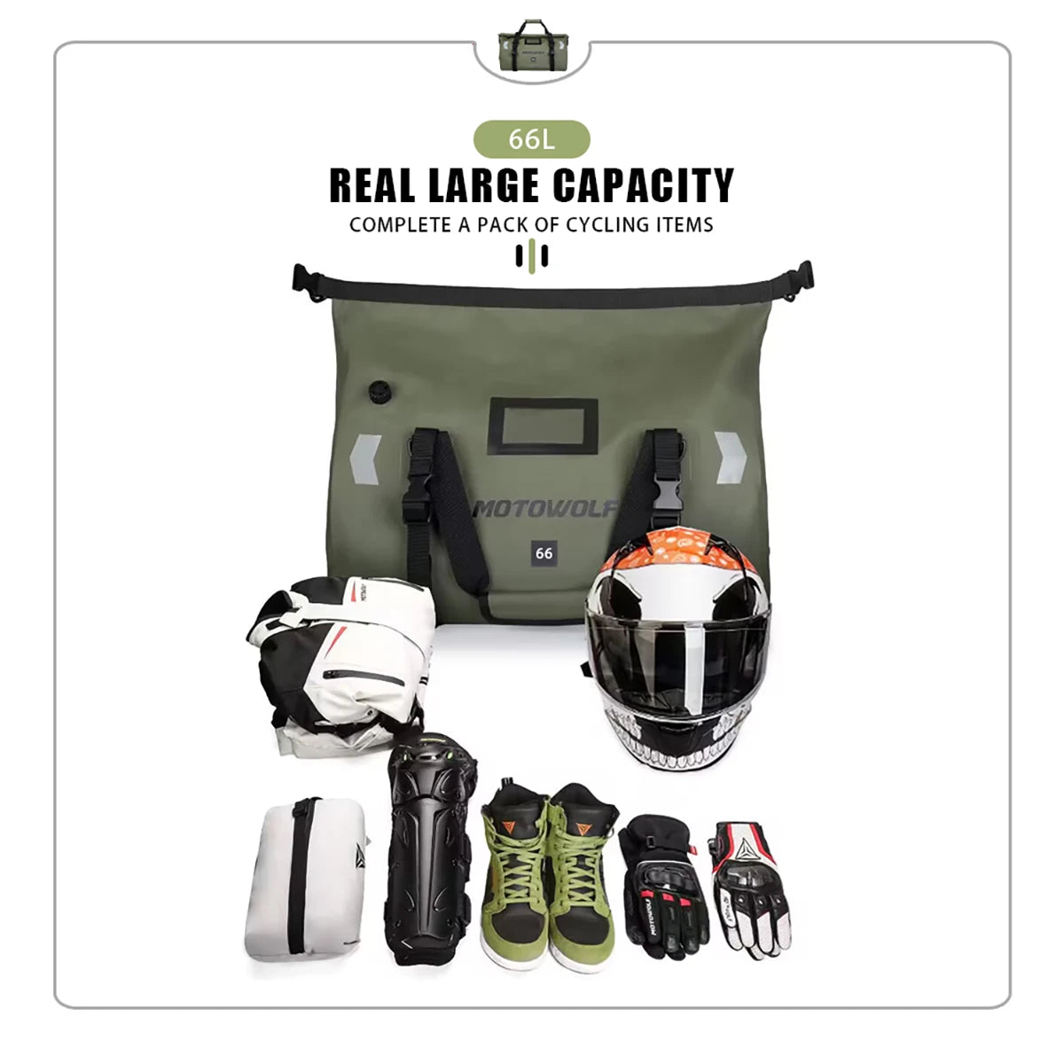 Waterproof Reflective Motorcycle Tail Bag