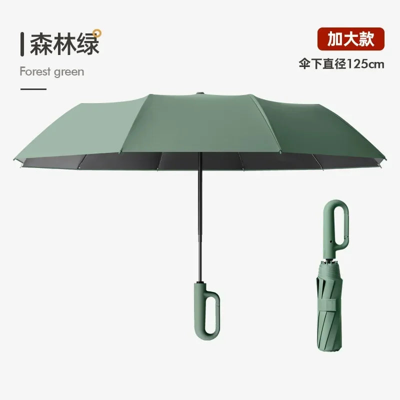 rotection Folding Men's Umbrella Buckle Rain