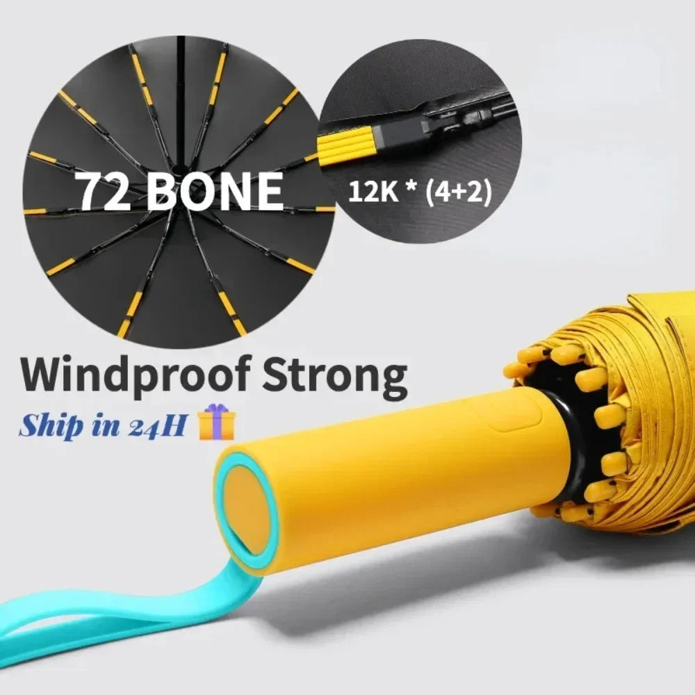 Bone Windproof Folding Umbrella