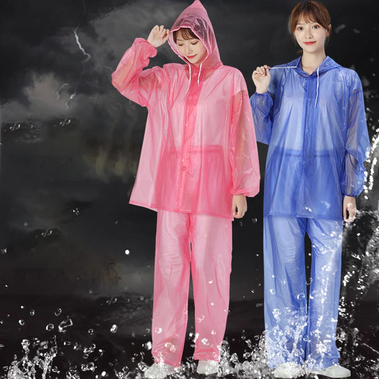 PVC Full Rain Suit - Waterproof Hooded Jacket