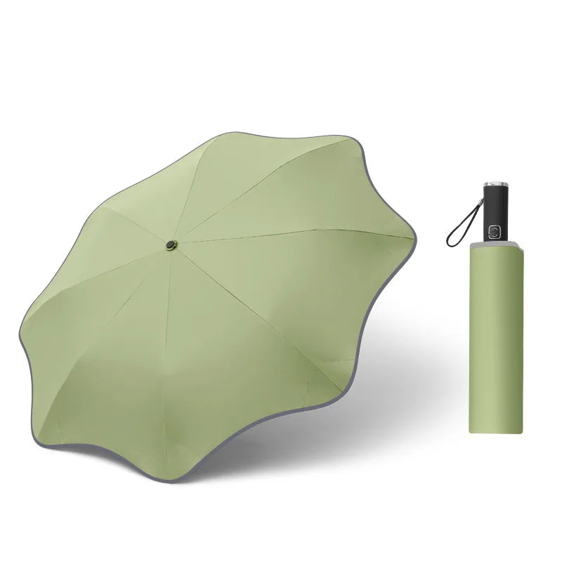Reflective Edge Three-Fold Umbrella