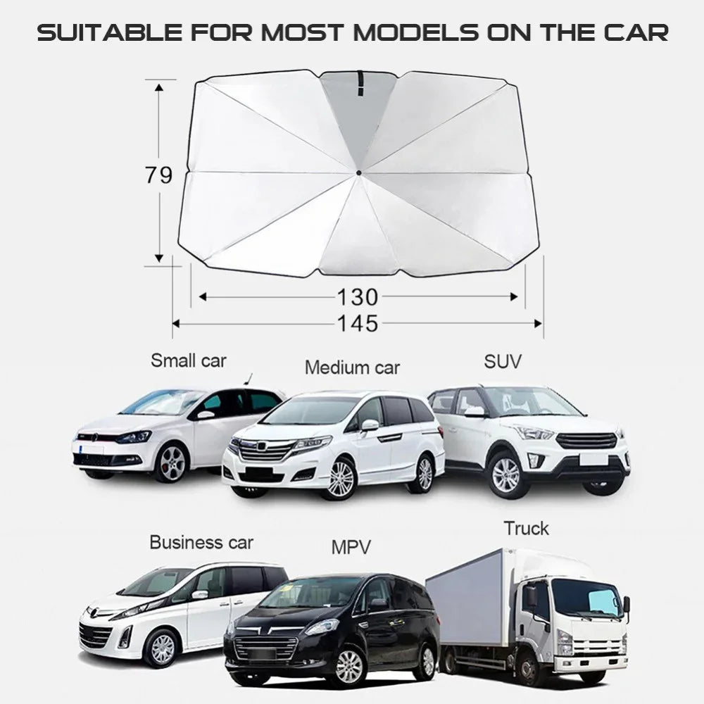 Rubber Sunshade Umbrella for Car - UV Protection