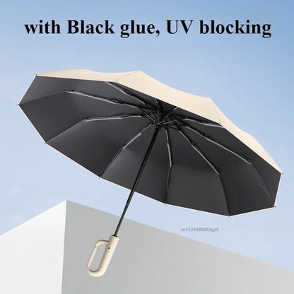 rotection Folding Men's Umbrella Buckle Rain