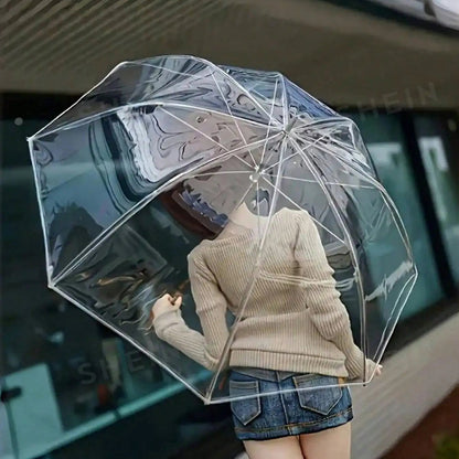 Transparent 8-Rib Folding Umbrella