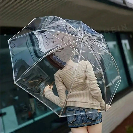 Transparent 8-Rib Folding Umbrella