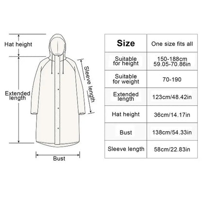 Adult Long Raincoat - EVA Waterproof