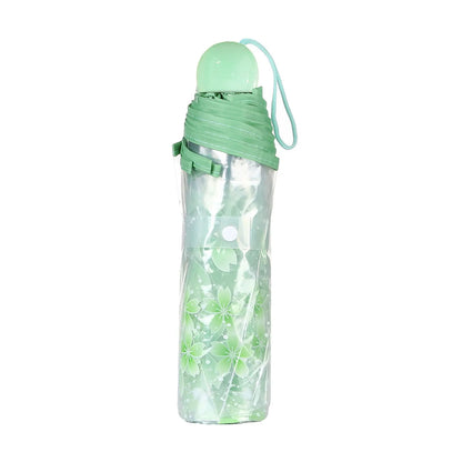 Floral Transparent Folding Umbrella