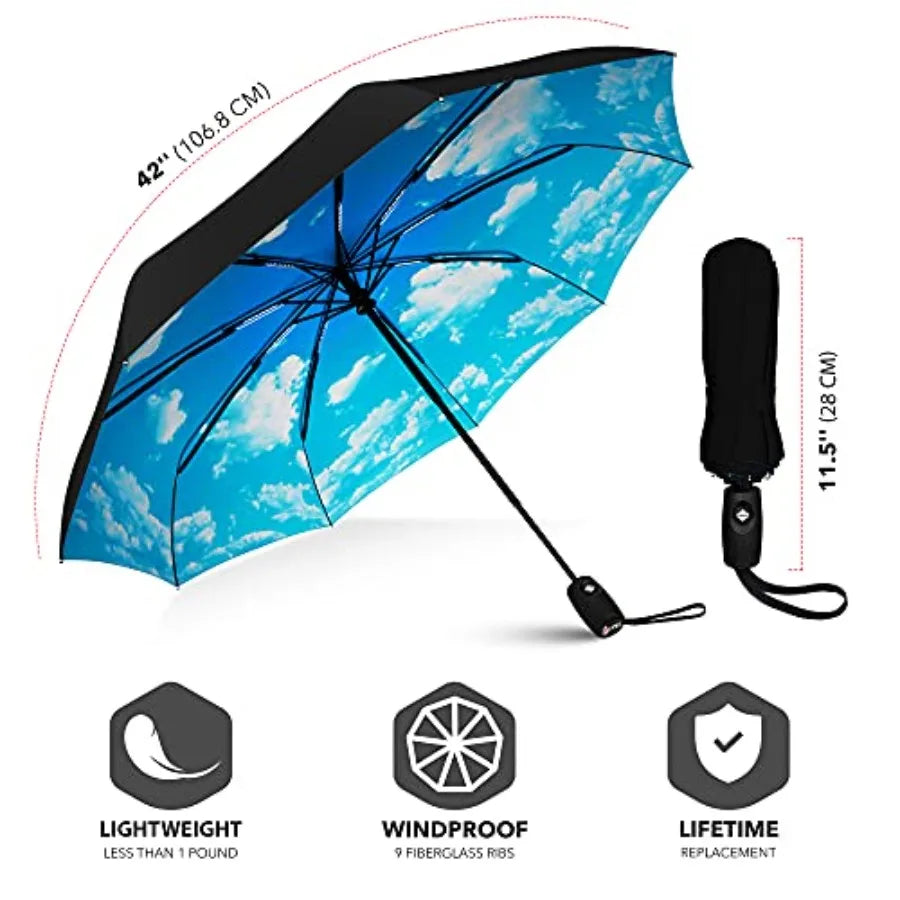 Compact Windproof Travel Umbrella