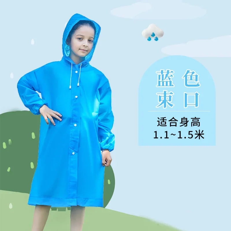 EVA Waterproof Hooded Poncho for Men, Women