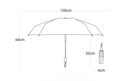 Bone Windproof Folding Umbrella