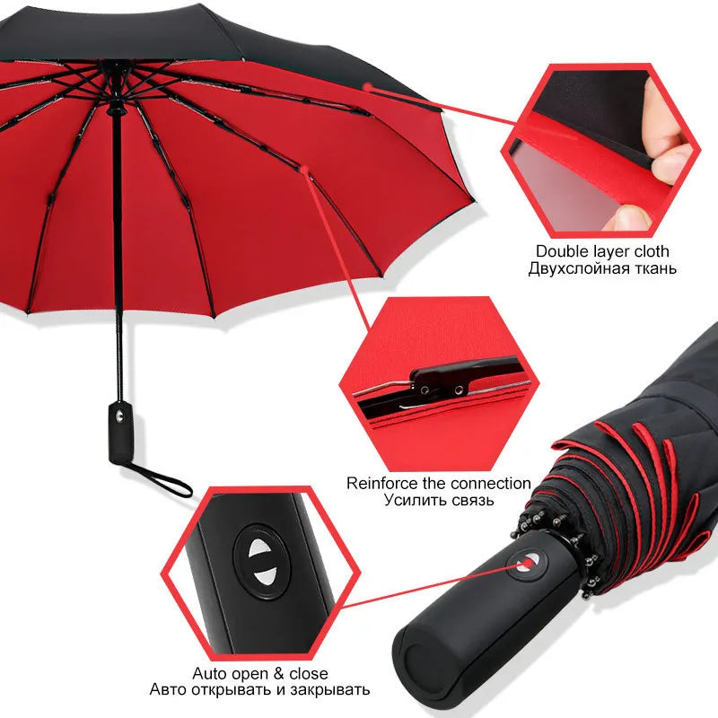 Auto Double-Layer Windproof Umbrella