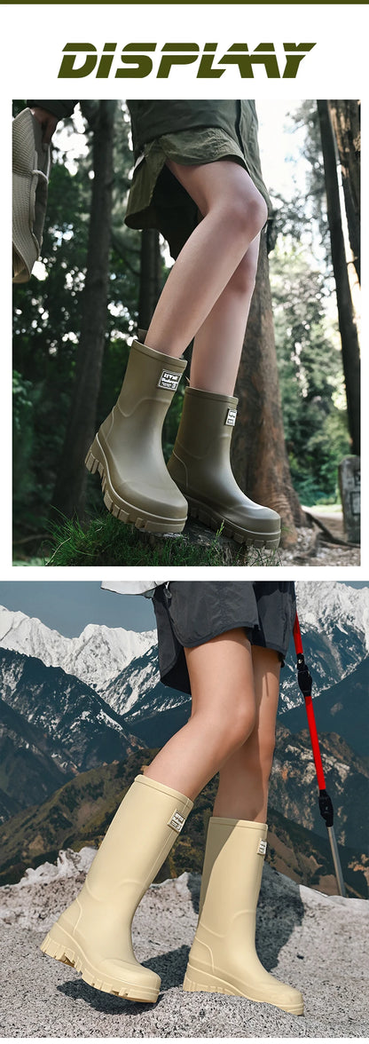 Women's Waterproof Elastic Ankle Boots