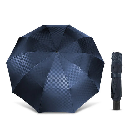 Double Layer Big Grid Umbrella