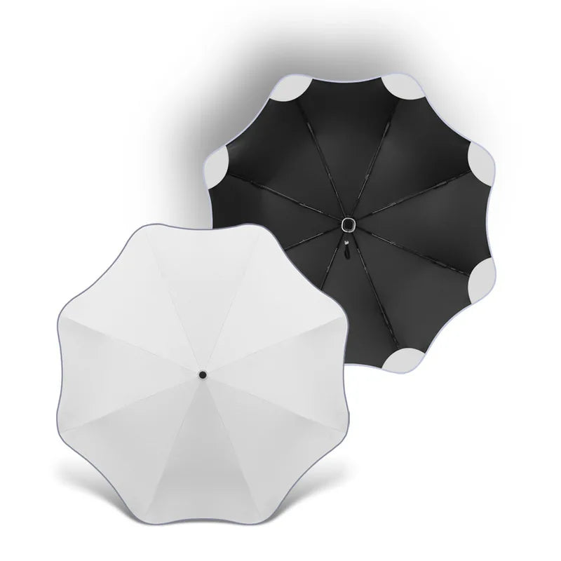 Reflective Edge Three-Fold Umbrella