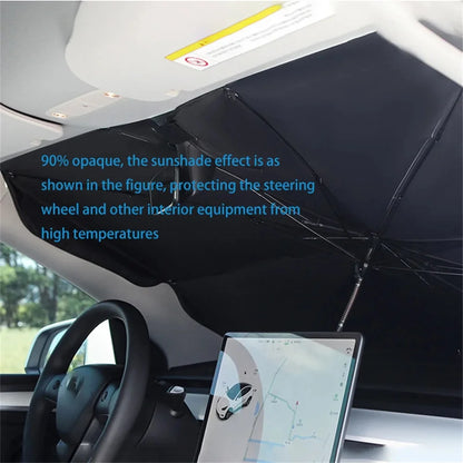 Rubber Sunshade Umbrella for Car - UV Protection