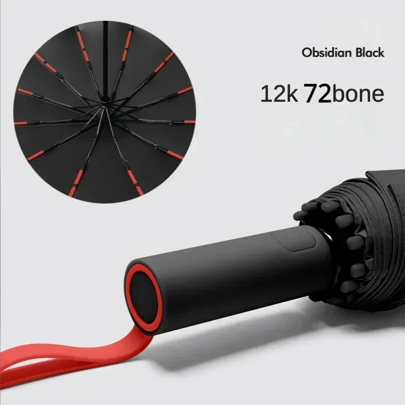 Bone Windproof Folding Umbrella