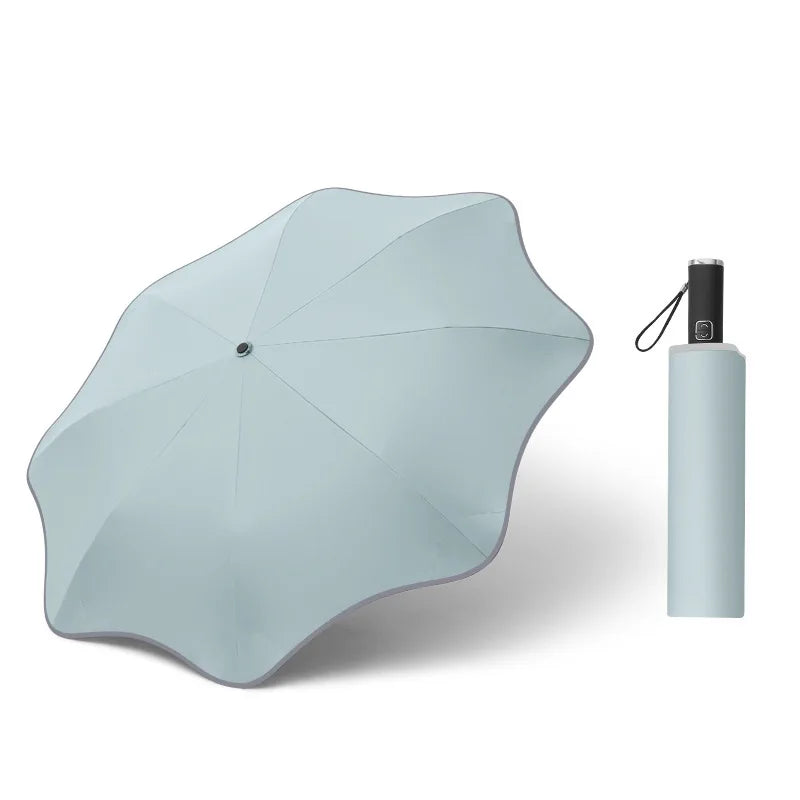 Reflective Edge Three-Fold Umbrella