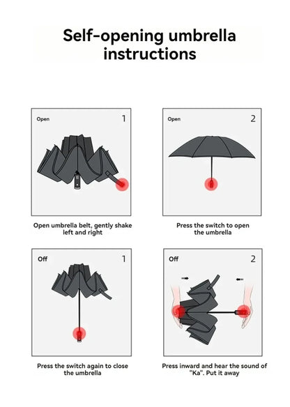 Bone Windproof Folding Umbrella