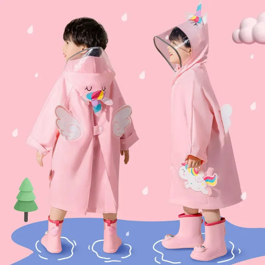 Kids Cartoon Animal Raincoat - Waterproof Baby