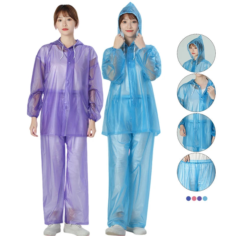 PVC Full Rain Suit - Waterproof Hooded Jacket