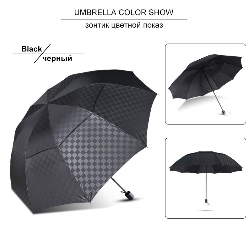Double Layer Big Grid Umbrella