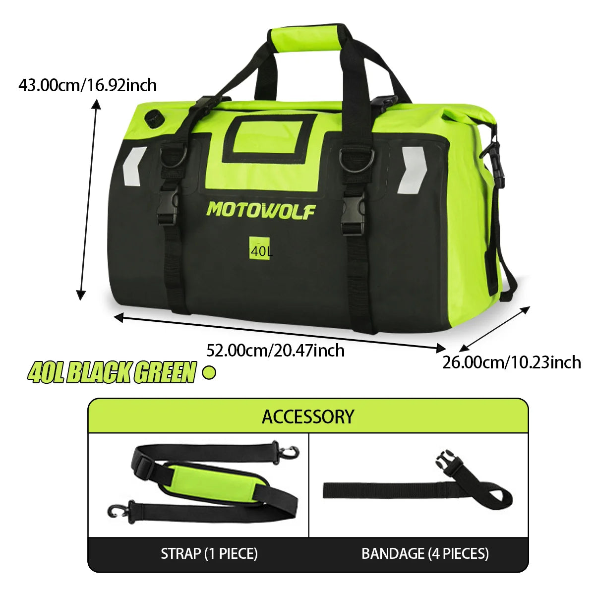 Waterproof Reflective Motorcycle Tail Bag