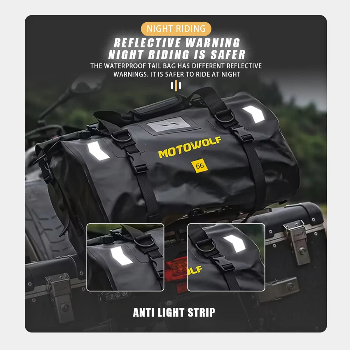 Waterproof Reflective Motorcycle Tail Bag