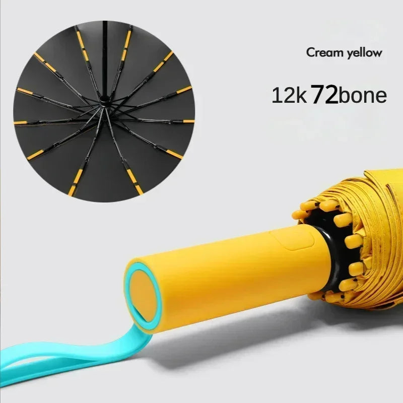 Bone Windproof Folding Umbrella