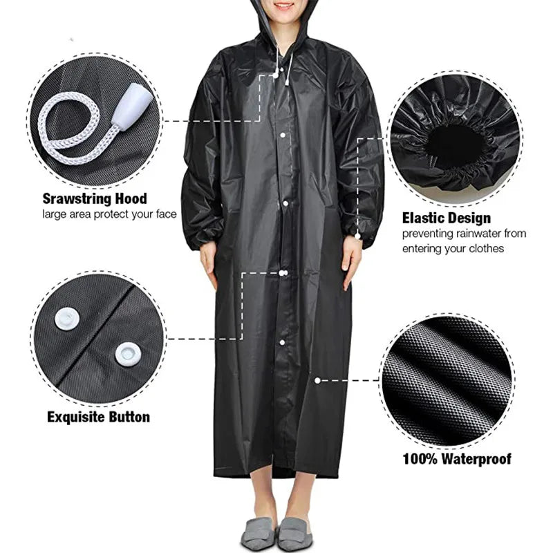 Waterproof Poncho, Freesize Long Rainwea