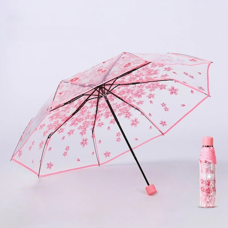 Cherry Blossom Transparent Couple Umbrella