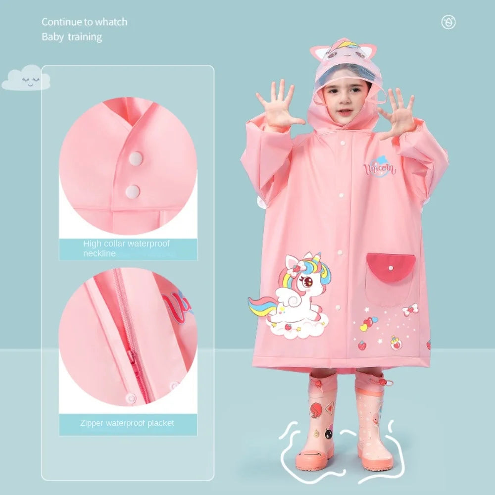 Cute Kids Raincoat - Waterproof Dinosaur