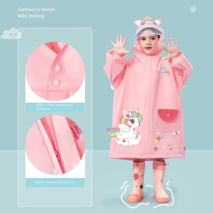 Cute Kids Raincoat - Waterproof Dinosaur