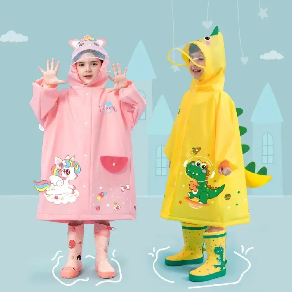 Cute Kids Raincoat - Waterproof Dinosaur