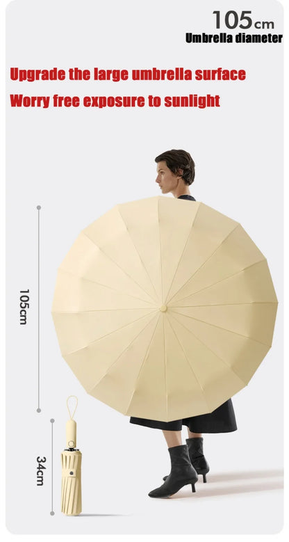 Bone Windproof Folding Umbrella