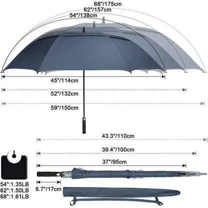 Extra Large Golf Umbrella with Double Canopy