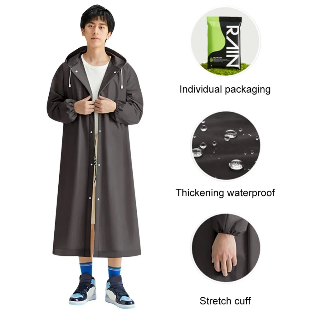 Fashion Adult Waterproof Long Raincoat Women Men