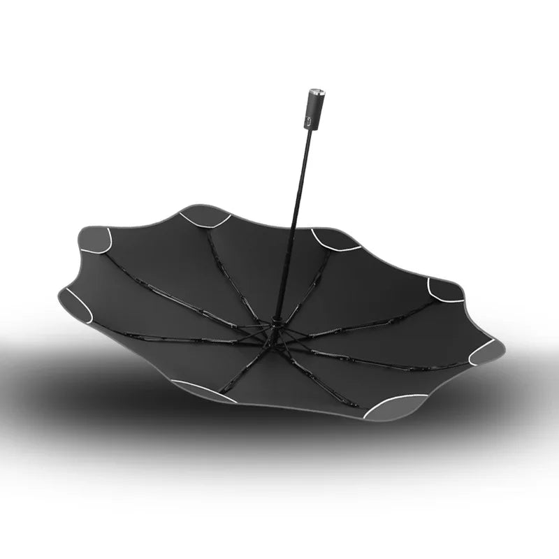 Reflective Edge Three-Fold Umbrella