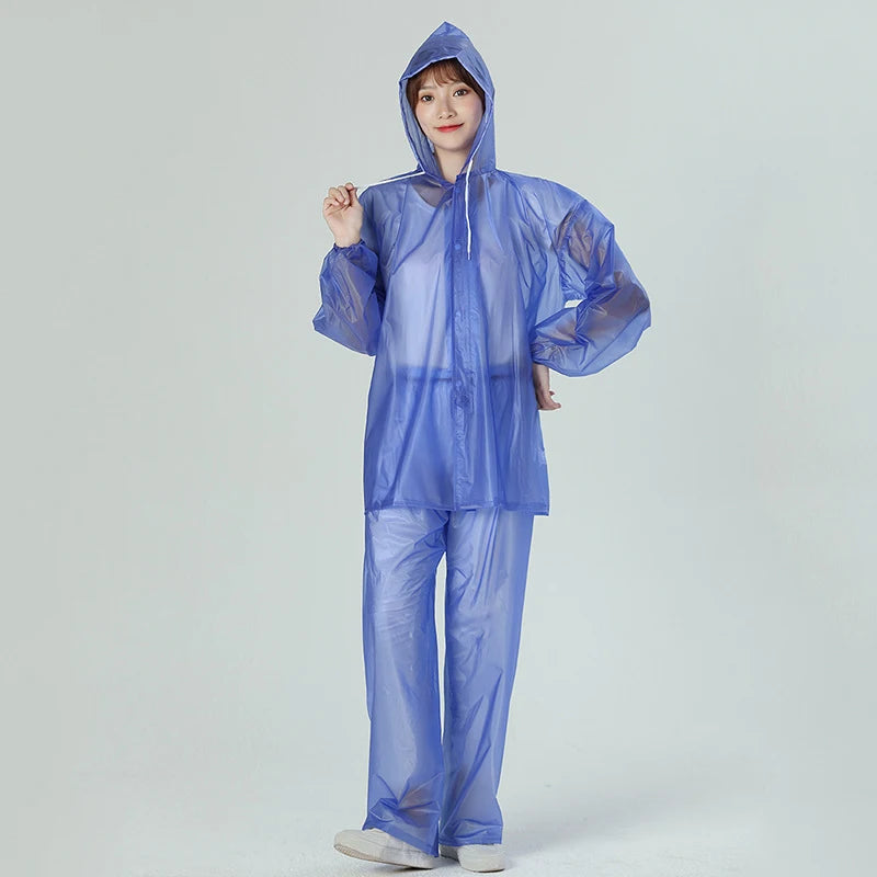 PVC Full Rain Suit - Waterproof Hooded Jacket