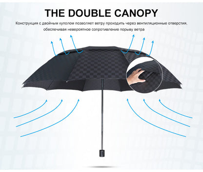 Double Layer Big Grid Umbrella