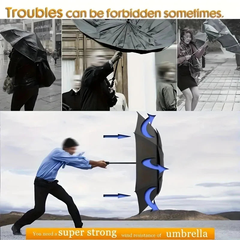 Double Windproof Folding Umbrella