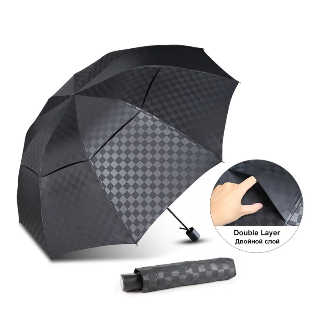 Double Layer Big Grid Umbrella